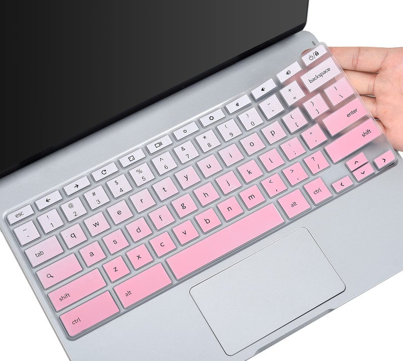 CaseBuy Keyboard Cover for Samsung Galaxy Chromebook Go 14" Laptop XE340XDA XE345XDA, Chromebook 4 11.6 XE310XBA/ Samsung Chromebook 4+ 15.6" XE350XBA / Samsung Chromebook Plus V2 12.2, Gradual Pink - Image 1